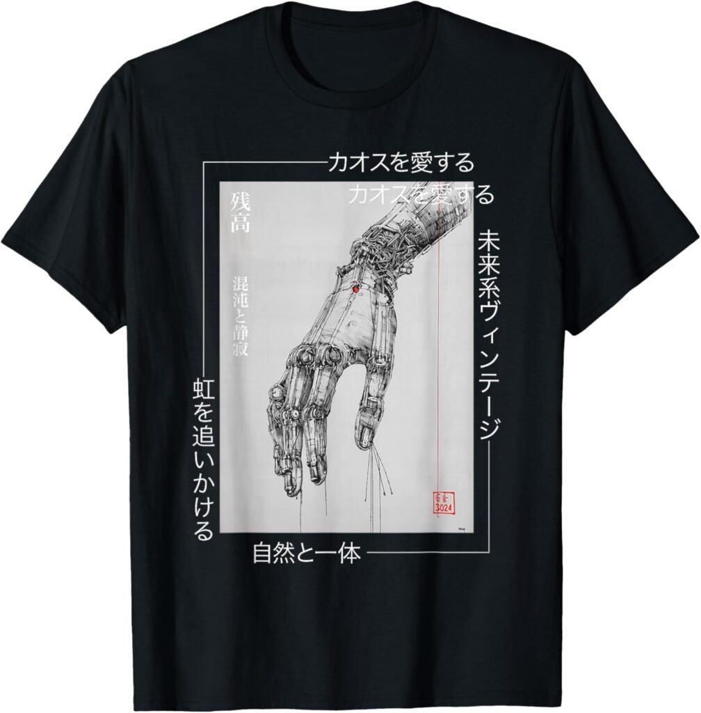 Futuristic Cyberpunk Hand – Japanese Streetwear Aesthetic T-Shirt
